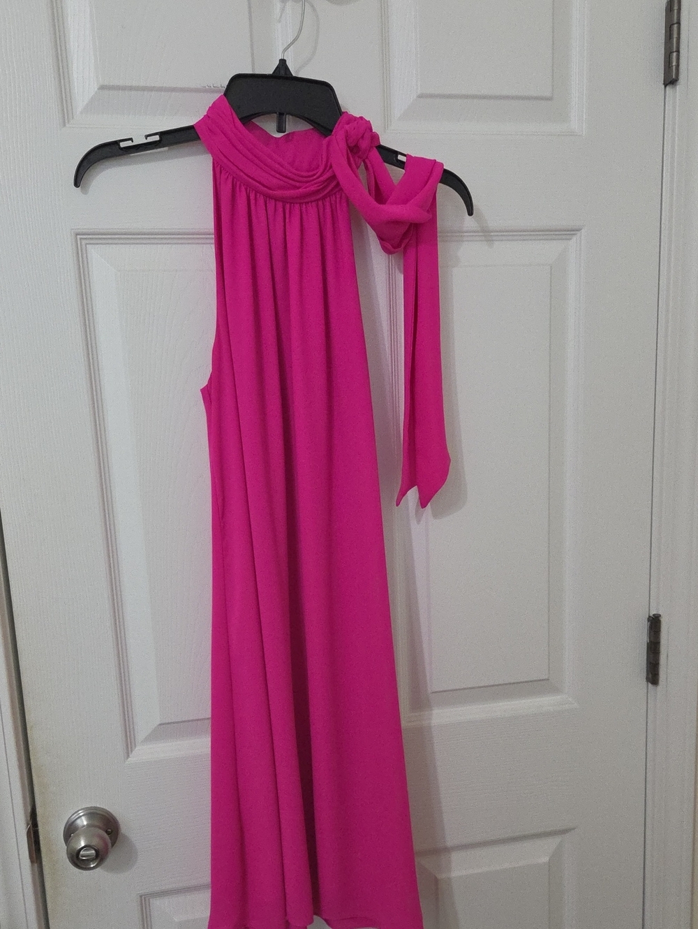 Cece Sleeveless Tie-Neck Dress - Bright Pink